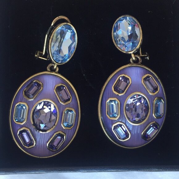 HEIDI DAUS Stunning SAY IT WITH STYLE  Earrings with Oval Pendants - Picture 1 of 4